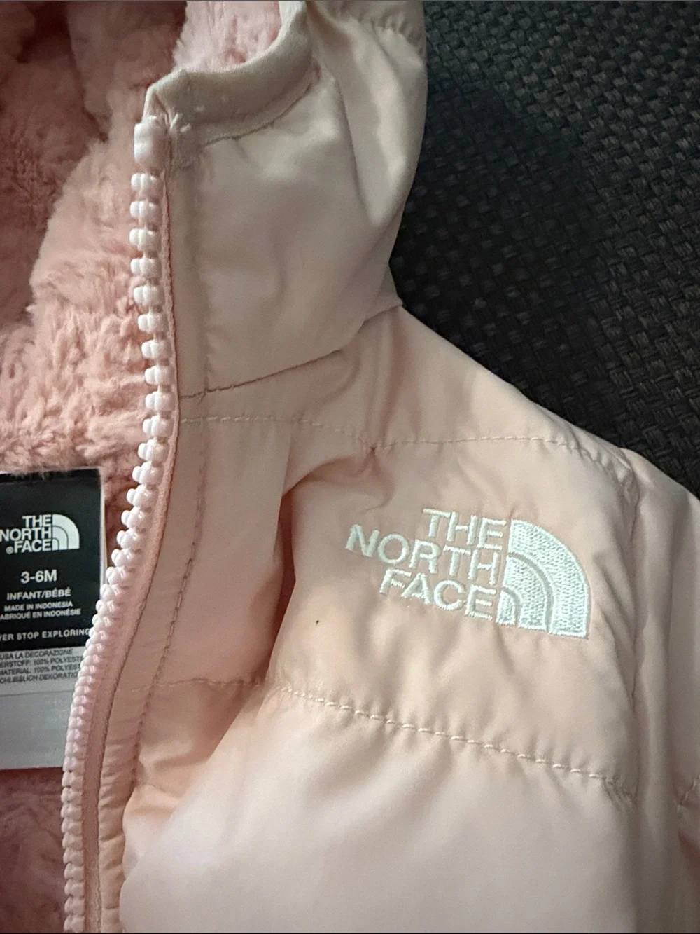 The North Face Light Pink Hooded Puffer Jacket